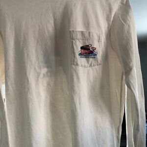 Vineyard Vines Cream Long Sleeve Tee